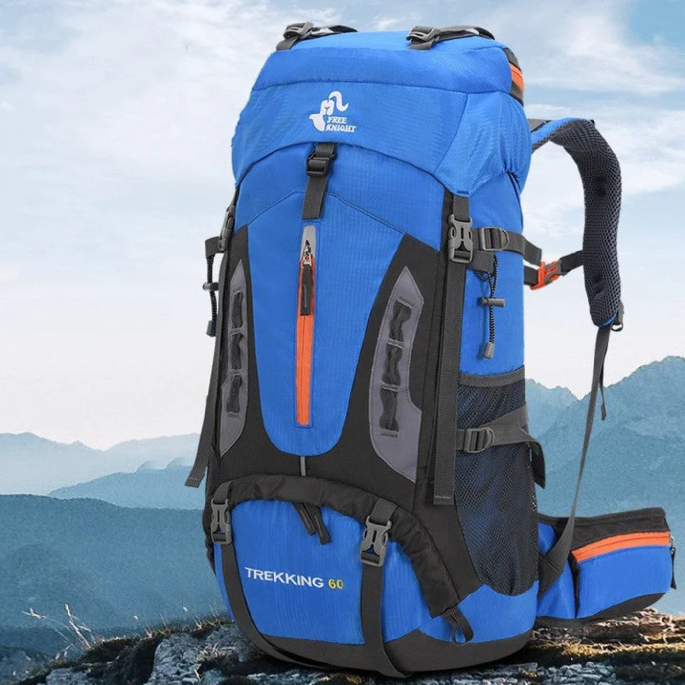 SwissTactix™ 60L robuster Wanderrucksack mit verstellbaren Trägern und wasserabweisendem Design.